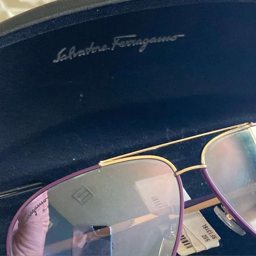 NEW!  Salvatore Ferragamo 60mm Aviator Sunglasses in ‘Quartz Sat’